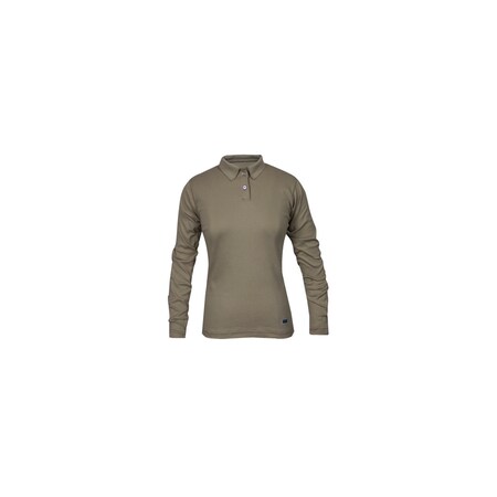 National Safety Apparel KHAKI FR LNG SLV WOMEN POLO-MD, CLASSIC COTTON, C54PAPSLSSCWMD
